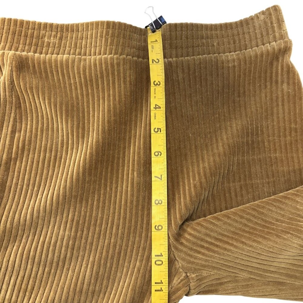 Aerie Golden Brown Corduroy Flare Pants S Long High Waisted Stretchy Comfortable - Picture 8 of 11